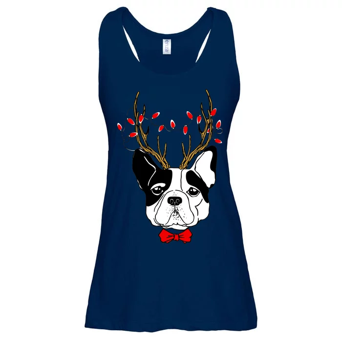 Bulldog Deer Antlers Ladies Essential Flowy Tank