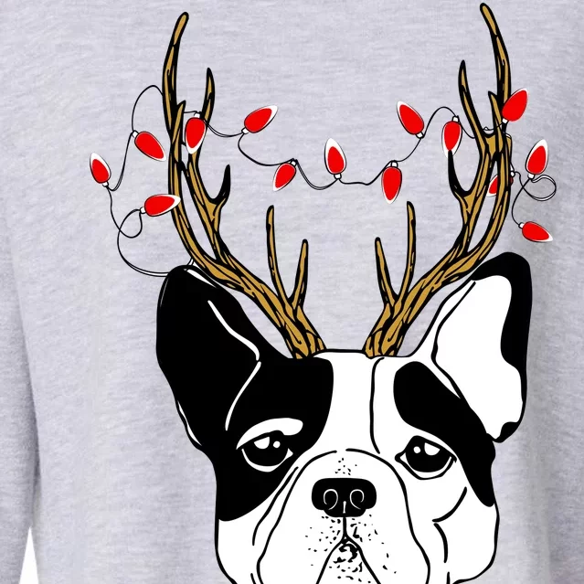 Bulldog Deer Antlers Cropped Pullover Crew