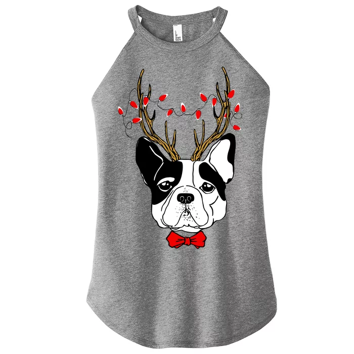 Bulldog Deer Antlers Women’s Perfect Tri Rocker Tank