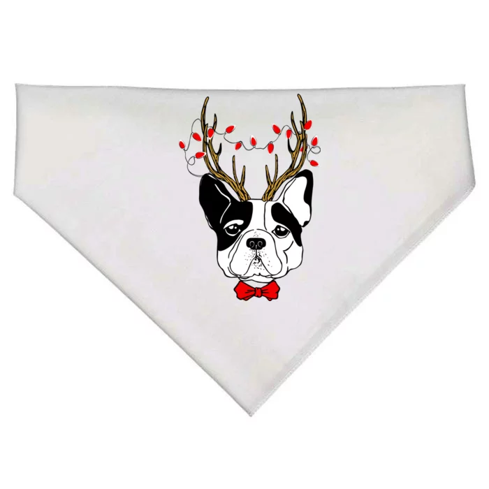 Bulldog Deer Antlers USA-Made Doggie Bandana