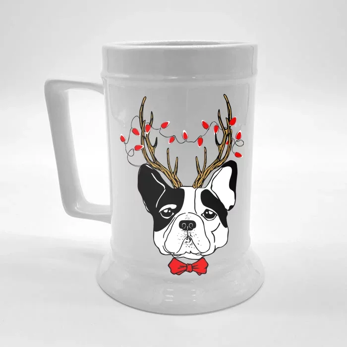 Bulldog Deer Antlers Front & Back Beer Stein