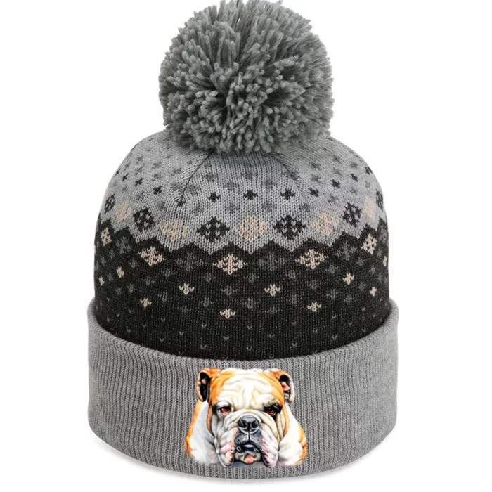 Bulldog Face Front The Baniff Cuffed Pom Beanie