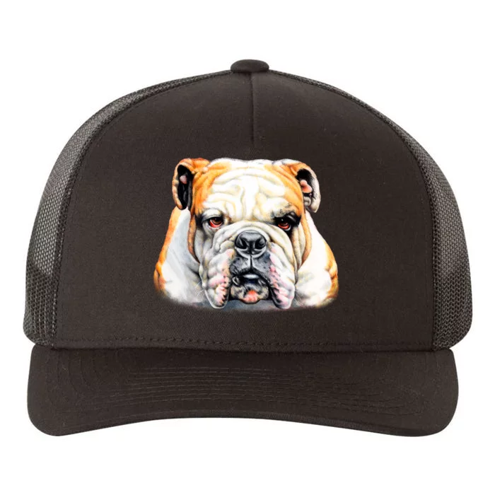 Bulldog Face Front Yupoong Adult 5-Panel Trucker Hat