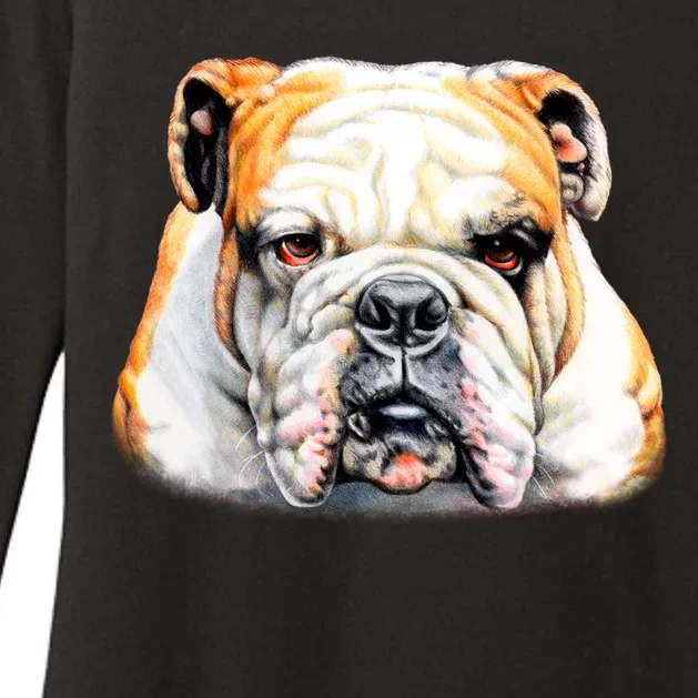 Bulldog Face Front Womens CVC Long Sleeve Shirt