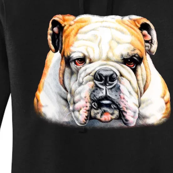 Bulldog Face Front Women's Pullover Hoodie