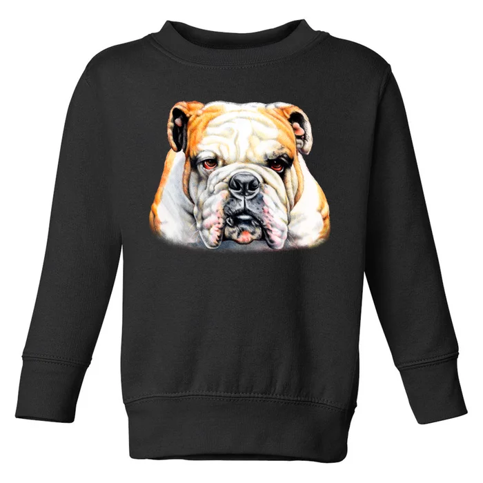 Bulldog Face Front Toddler Sweatshirt