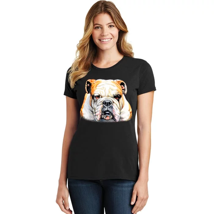 Bulldog Face Front Women's T-Shirt