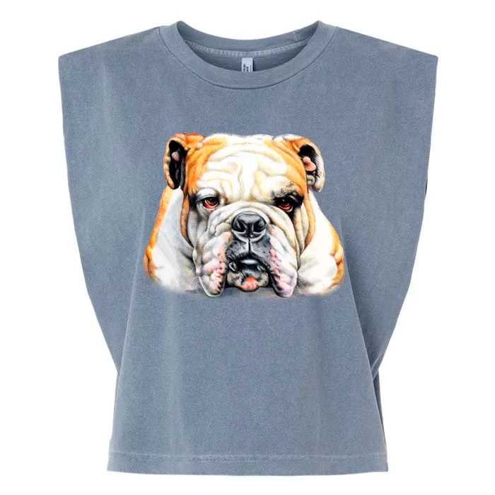 Bulldog Face Front Garment-Dyed Women's Muscle Tee