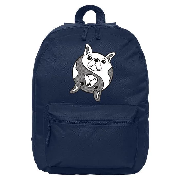 Bulldog Yin Yang 16 in Basic Backpack