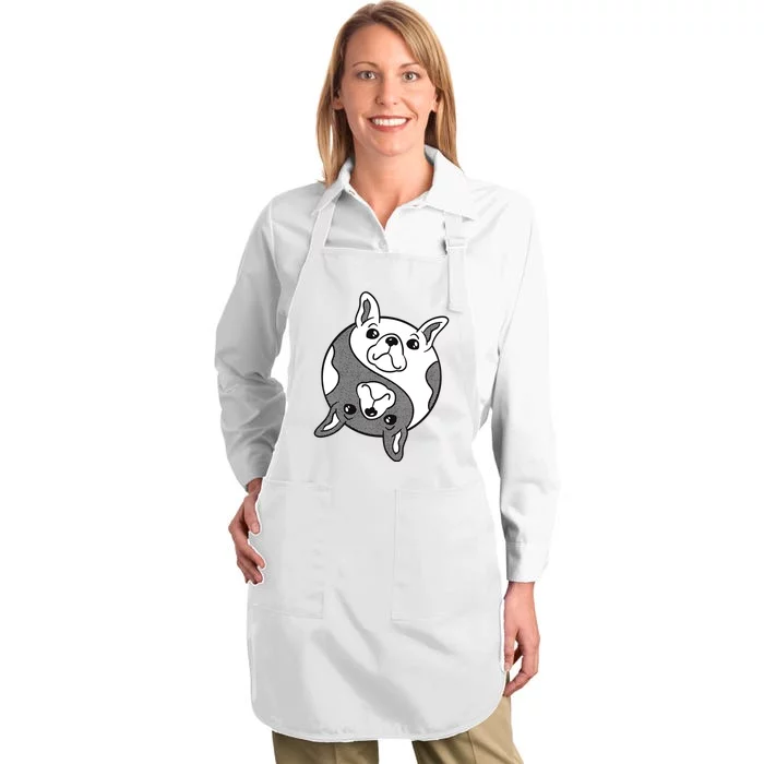 Bulldog Yin Yang Full-Length Apron With Pocket