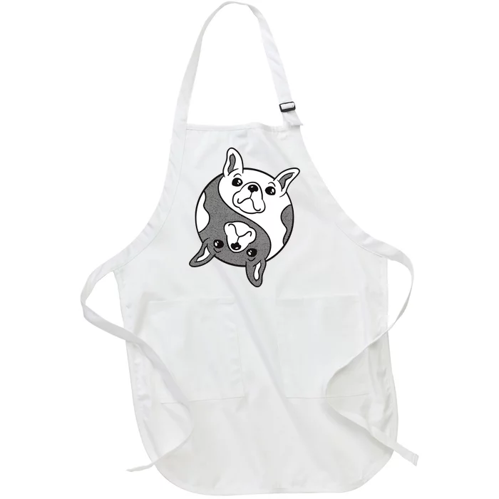 Bulldog Yin Yang Full-Length Apron With Pocket