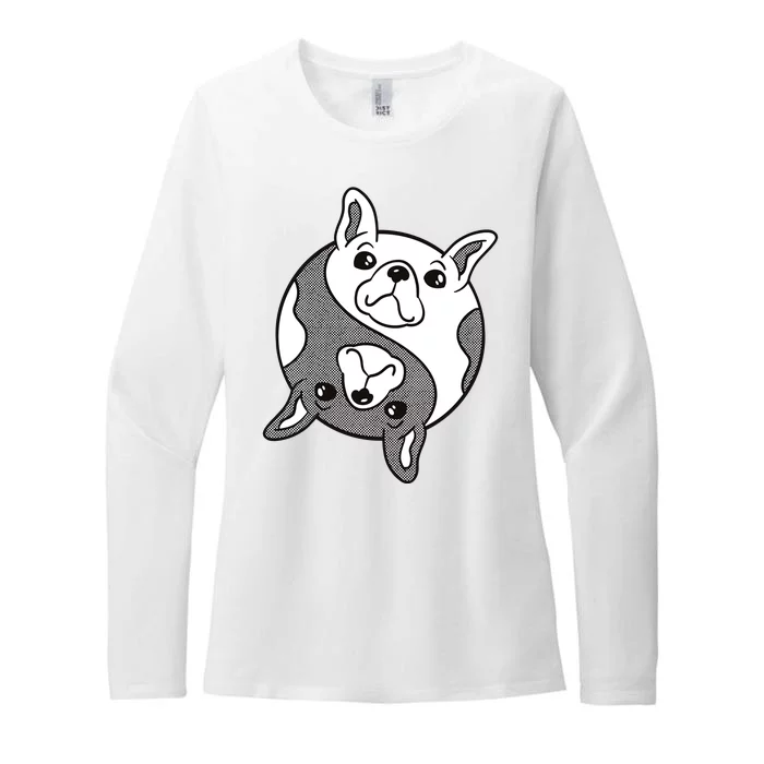 Bulldog Yin Yang Womens CVC Long Sleeve Shirt