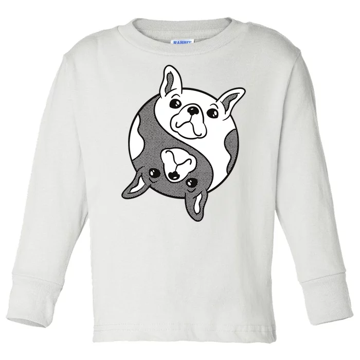 Bulldog Yin Yang Toddler Long Sleeve Shirt