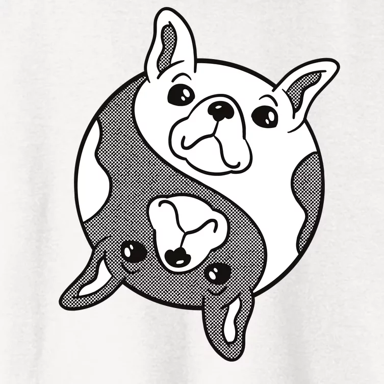 Bulldog Yin Yang Women's Crop Top Tee