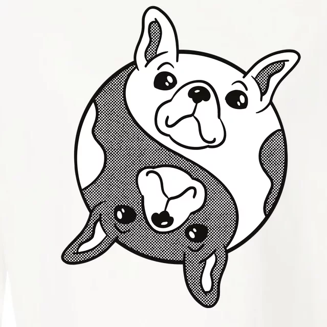 Bulldog Yin Yang Cropped Pullover Crew