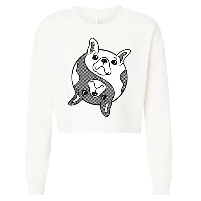 Bulldog Yin Yang Cropped Pullover Crew