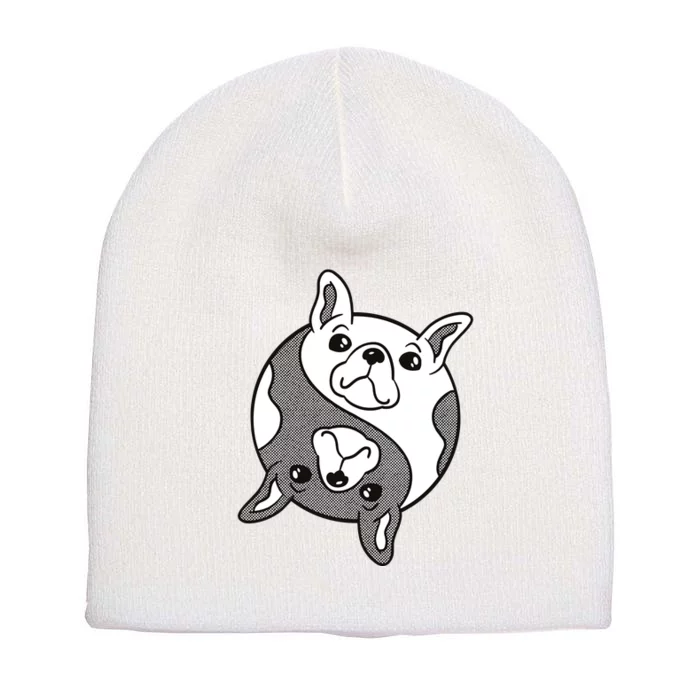 Bulldog Yin Yang Short Acrylic Beanie