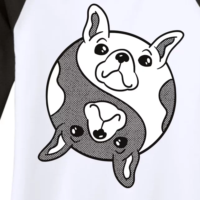 Bulldog Yin Yang Women's Tri-Blend 3/4-Sleeve Raglan Shirt