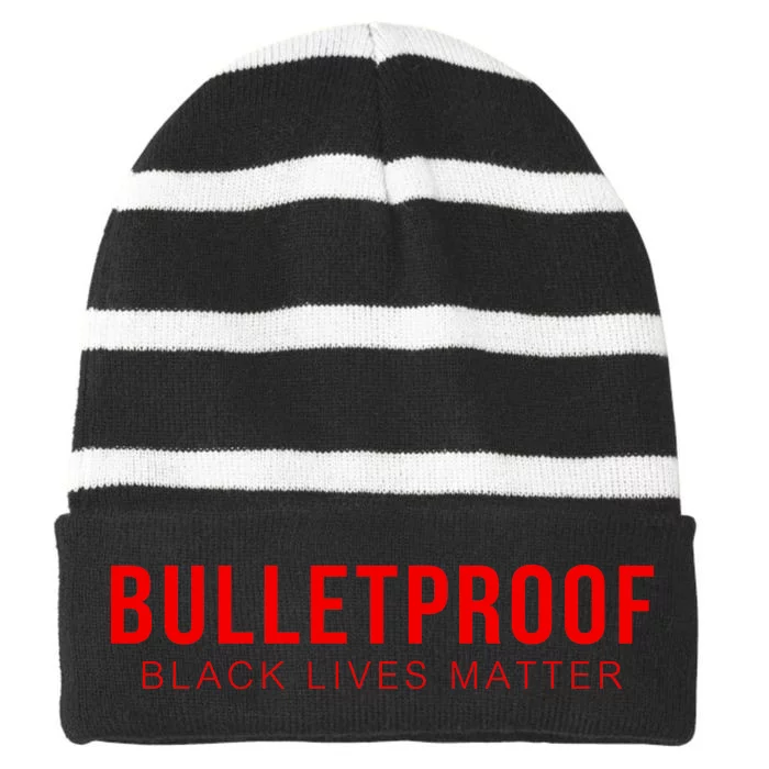 Bulletproof Black Lives Matter Logo Striped Beanie with Solid Band