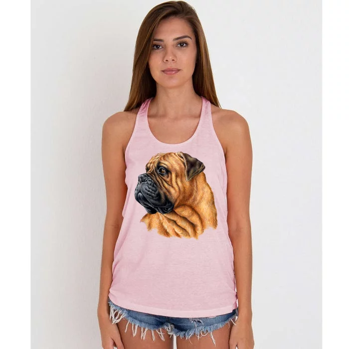 Bullmastiff Canine Dog Women's Knotted Racerback Tank