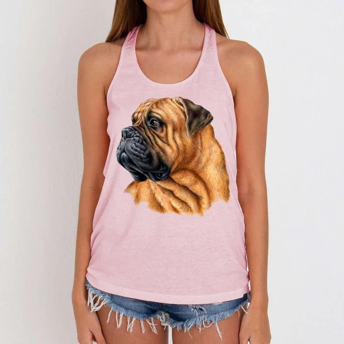 Bullmastiff Canine Dog Women's Knotted Racerback Tank