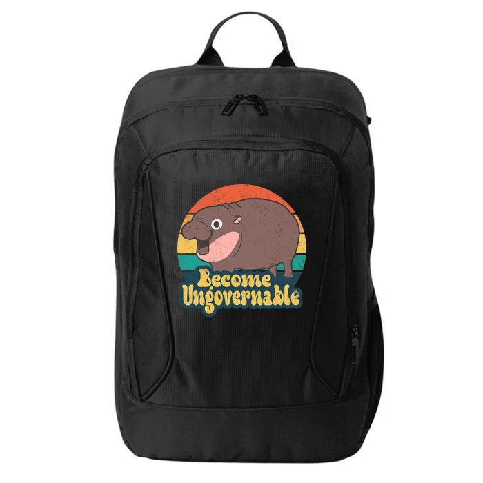 Become Ungovernable Moo Deng Humor Cute Baby Hippo Joke City Backpack