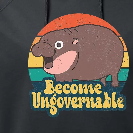 Become Ungovernable Moo Deng Humor Performance Fleece Hoodie