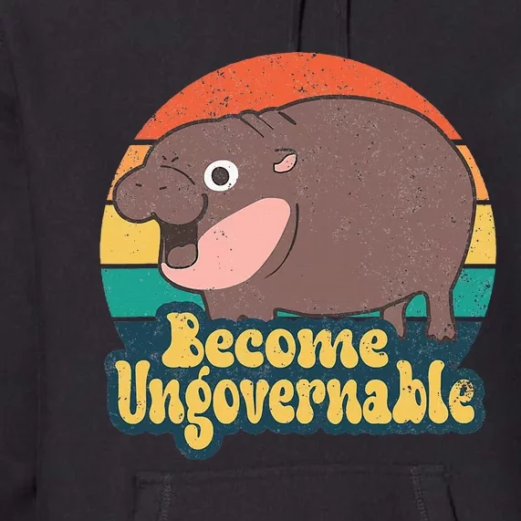 Become Ungovernable Moo Deng Humor Premium Hoodie