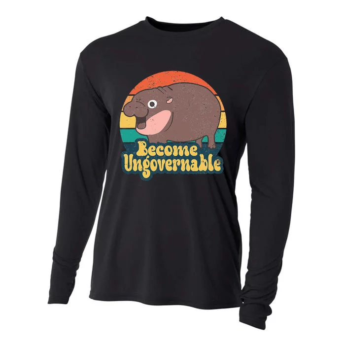 Become Ungovernable Moo Deng Humor Cooling Performance Long Sleeve Crew