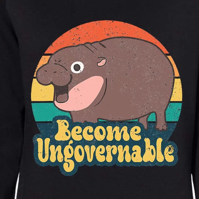 Become Ungovernable Moo Deng Humor Womens California Wash Sweatshirt