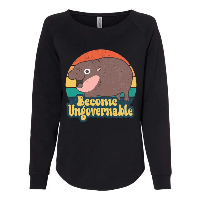 Become Ungovernable Moo Deng Humor Womens California Wash Sweatshirt