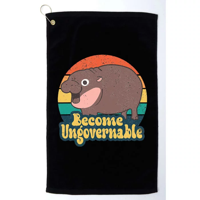 Become Ungovernable Moo Deng Humor Platinum Collection Golf Towel