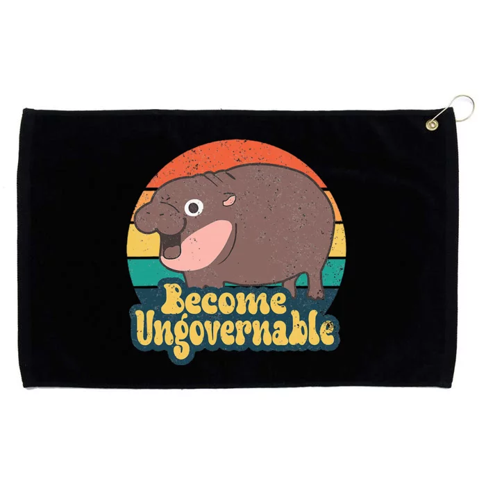 Become Ungovernable Moo Deng Humor Grommeted Golf Towel