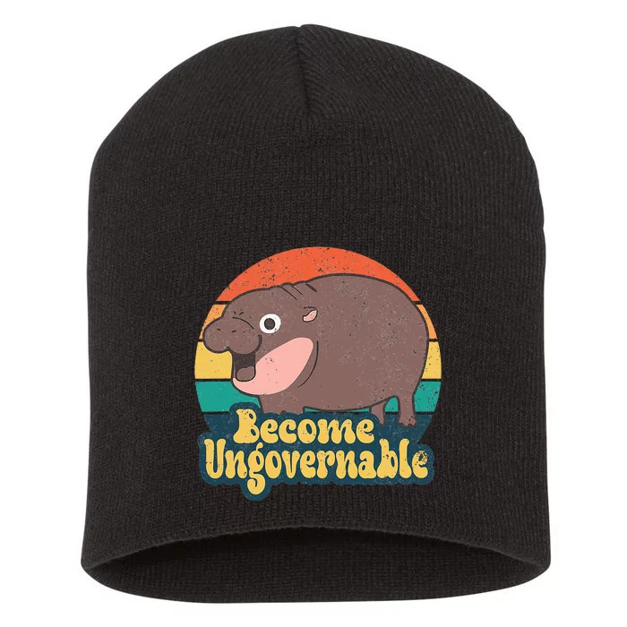 Become Ungovernable Moo Deng Humor Short Acrylic Beanie