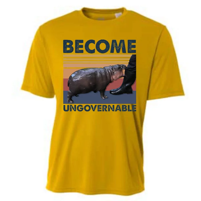 Become Ungovernable Moo Deng Cute Baby Hippo Cooling Performance Crew T-Shirt