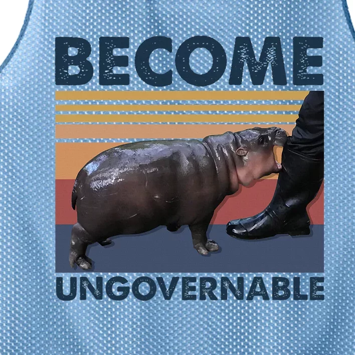 Become Ungovernable Moo Deng Cute Baby Hippo Mesh Reversible Basketball Jersey Tank