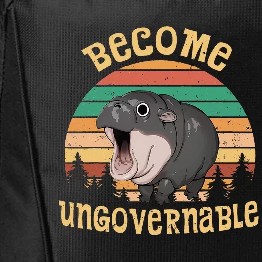 Become Ungovernable Moo Deng Baby Pygmy Hippo City Backpack