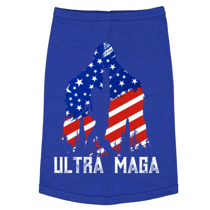 Bigfoot Ultra Maga Usa Flag For Sasquatch Trump Lover 2024 Gift Doggie Tank