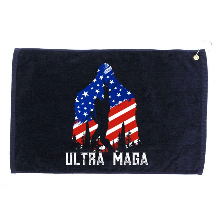 Bigfoot Ultra Maga Usa Flag For Sasquatch Trump Lover 2024 Gift Grommeted Golf Towel