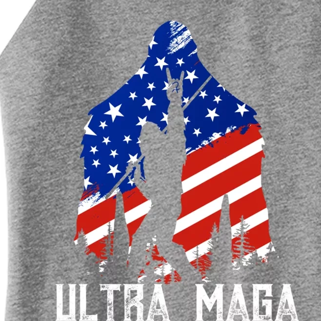 Bigfoot Ultra Maga Usa Flag For Sasquatch Trump Lover 2024 Gift Women’s Perfect Tri Rocker Tank