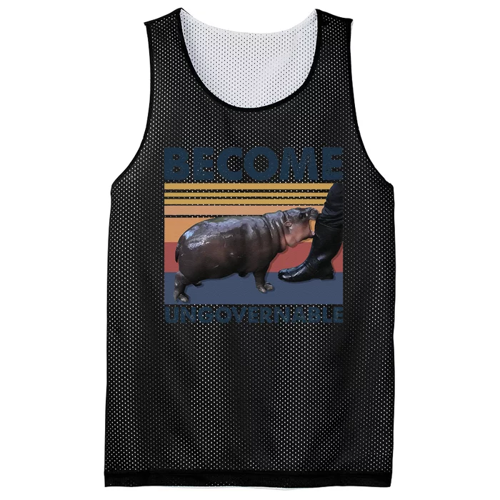 Become Ungovernable Moo Deng Cute Baby Hippo Funny Hippo Gift Mesh Reversible Basketball Jersey Tank