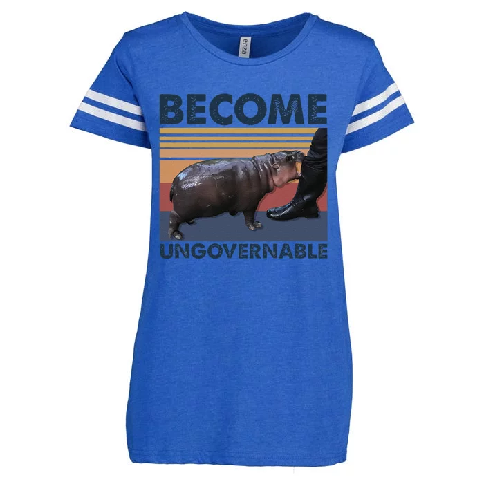 Become Ungovernable Moo Deng Cute Baby Hippo Funny Hippo Gift Enza Ladies Jersey Football T-Shirt