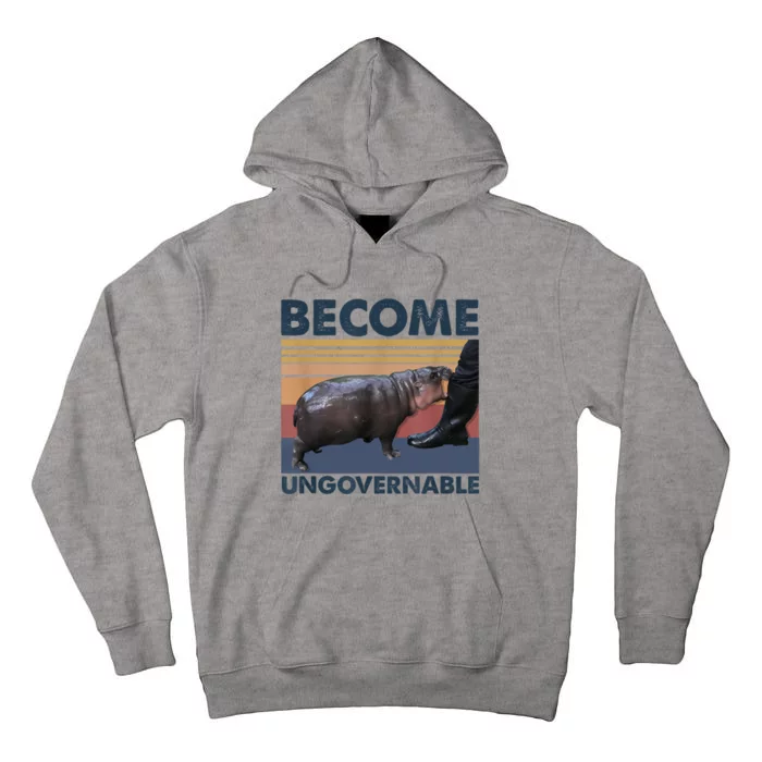 Become Ungovernable Moo Deng Cute Baby Hippo Funny Hippo Tall Hoodie