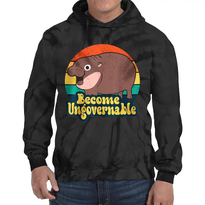 Become Ungovernable Moo Deng Humor Tie Dye Hoodie