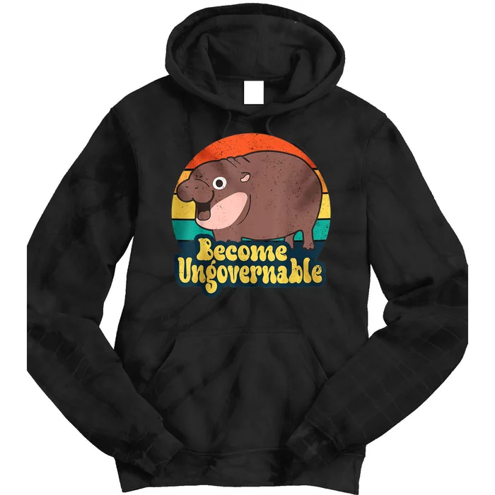 Become Ungovernable Moo Deng Humor Tie Dye Hoodie