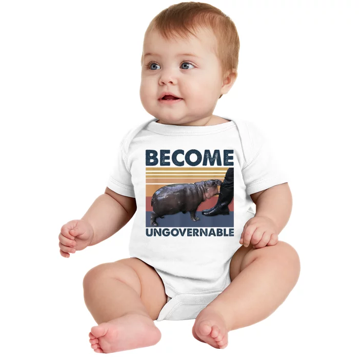 Become Ungovernable Moo Deng Humor Baby Bodysuit