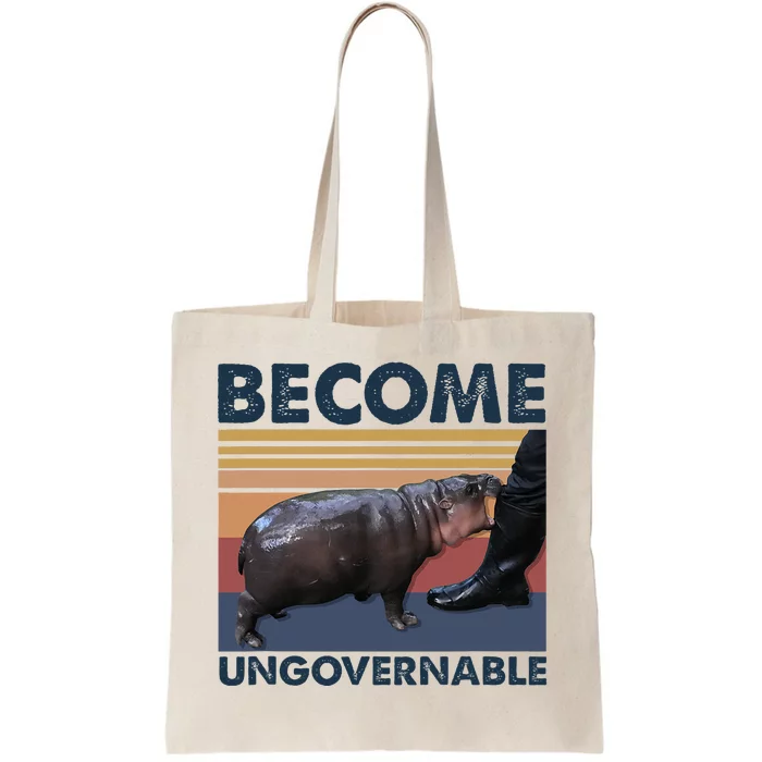 Become Ungovernable Moo Deng Cute Baby Hippo Funny Hippo Tote Bag