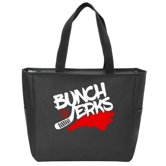 Bunch Of Jerks Carolina Hockey Zip Tote Bag