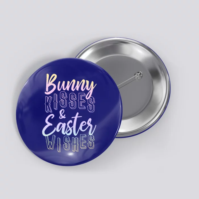 Bunny Kiss And Easter Wishes Cute Button