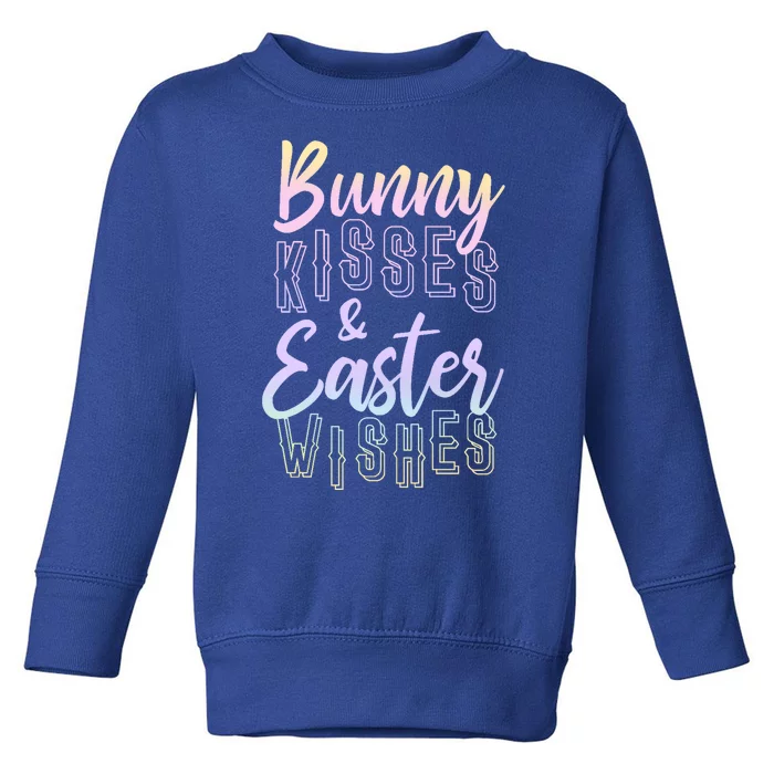 Bunny Kiss And Easter Wishes Cute Toddler Sweatshirt